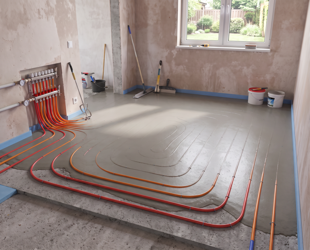 Betonvloer verwarming